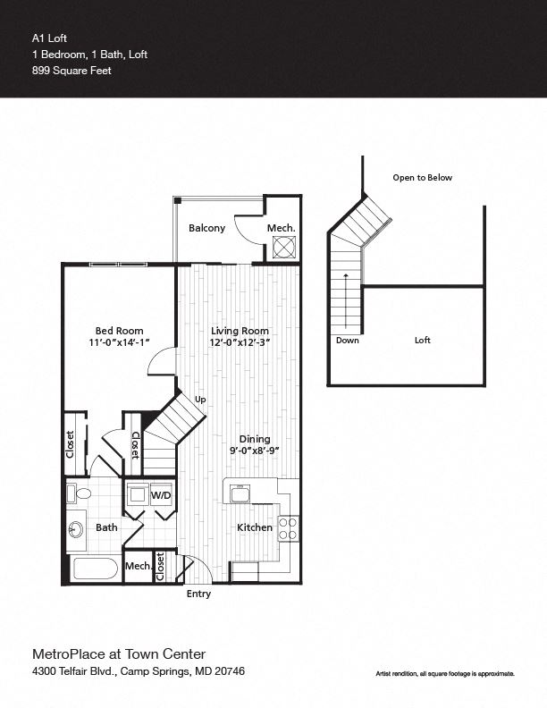 A1L Floor Plan A1L Floor Plan at Metro Place at Town Center, Camp Springs, MD, 20746